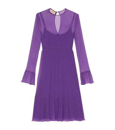 lilac chiffon dress gucci